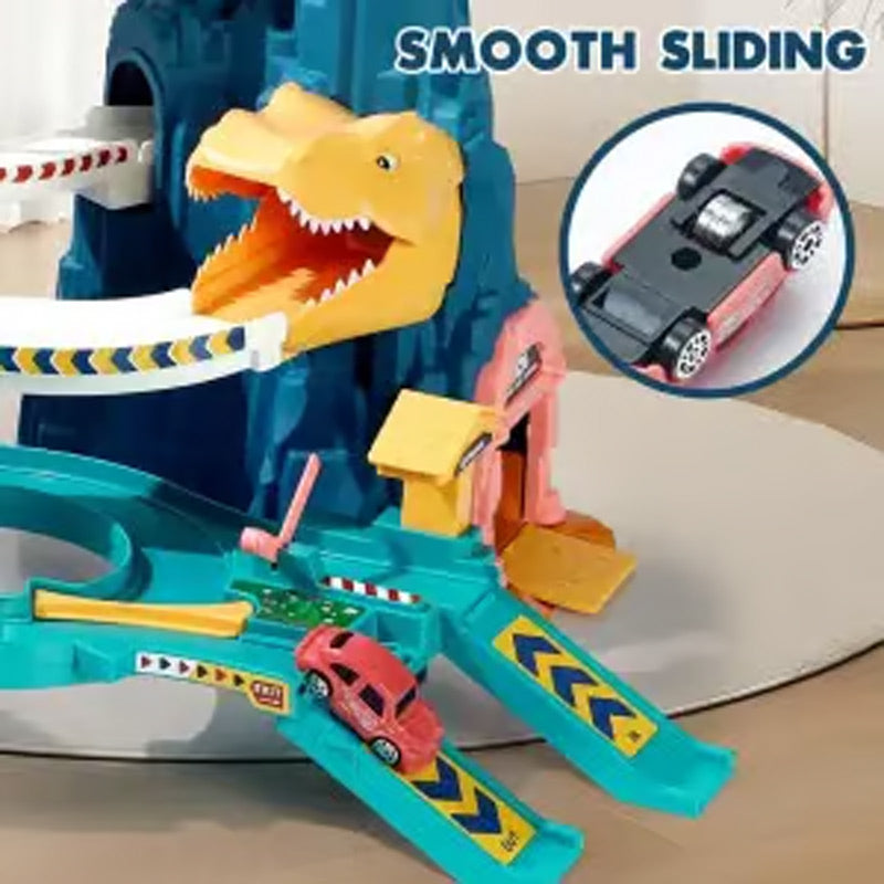 Dinosaur Ramp Race Track Toy with 4 Cars Set of 2