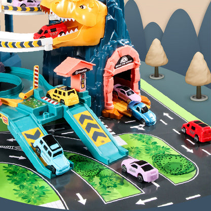 Dinosaur Ramp Race Track Toy with 4 Cars Set of 2