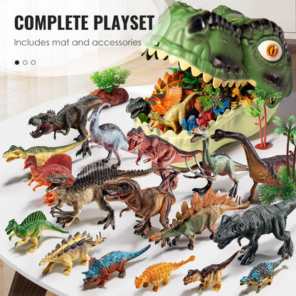 Dinosaur Toy Playset with T Rex Head Storage Box