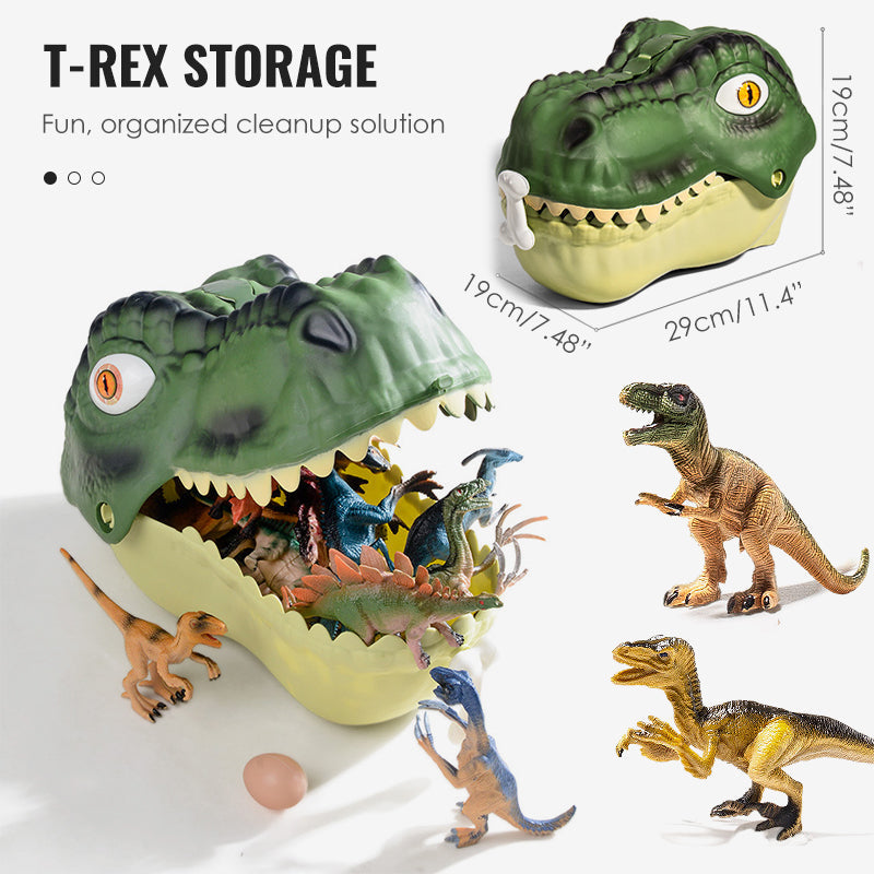 Dinosaur Toy Playset with T Rex Head Storage Box