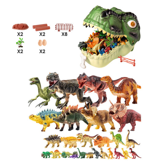 Dinosaur Toy Playset with T Rex Head Storage Box