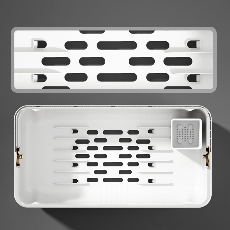 Dish Storage Box with Clear Lid and Drain Tray Set of 2