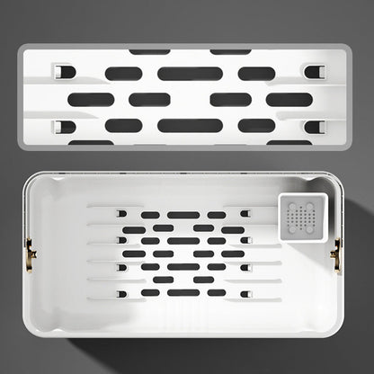 Dish Storage Box with Clear Lid and Drain Tray Set of 2