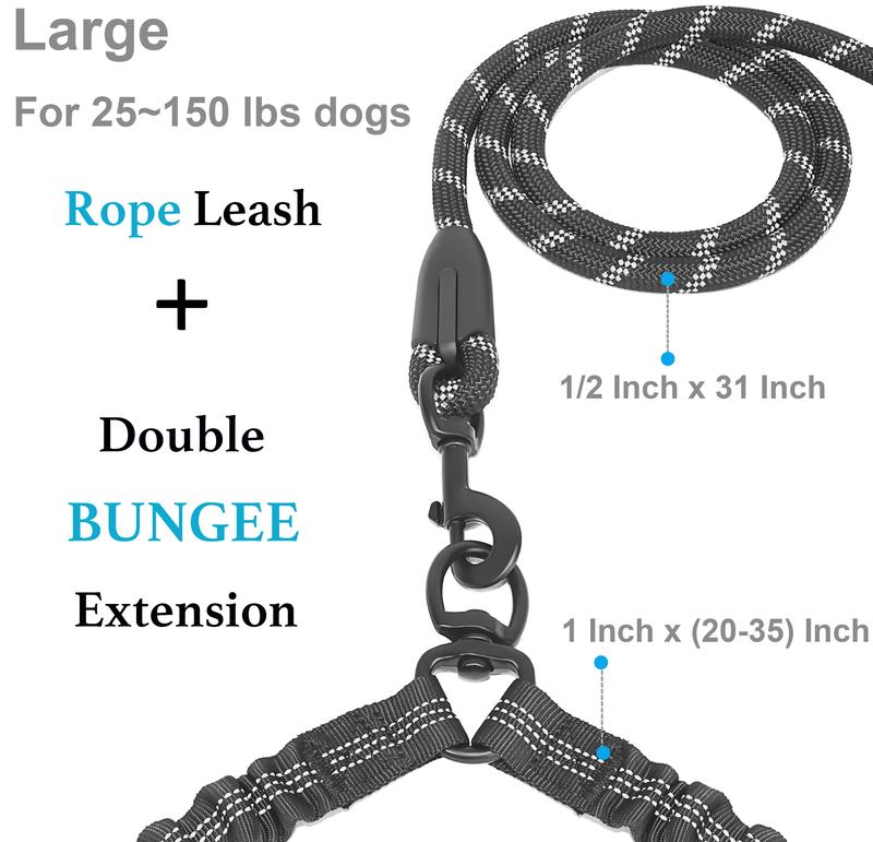 Double Dog Leash with Bungee Coupler 31 Inch Rope