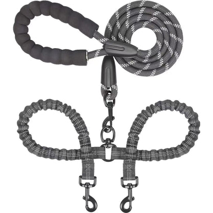 Double Dog Leash with Bungee Coupler 31 Inch Rope