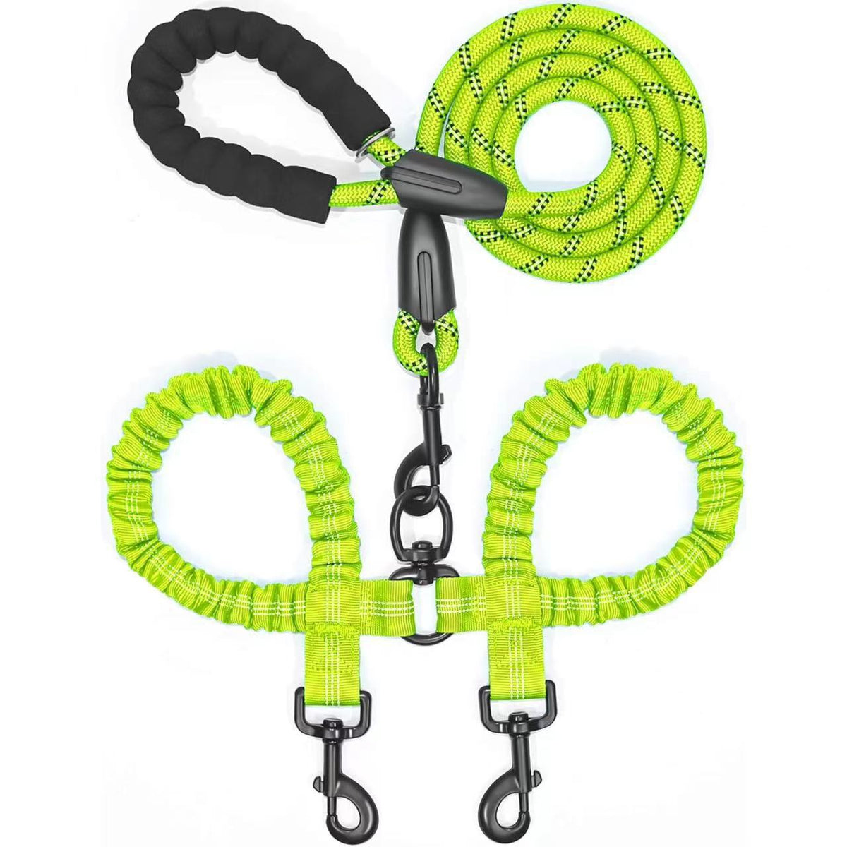 Double Dog Leash with Bungee Coupler 31 Inch Rope