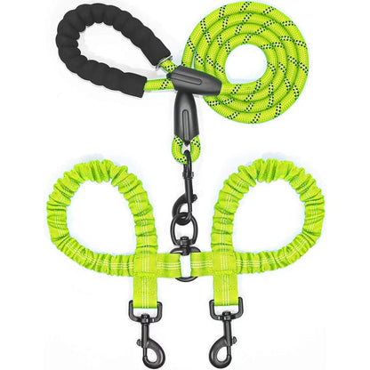 Double Dog Leash with Bungee Coupler 31 Inch Rope