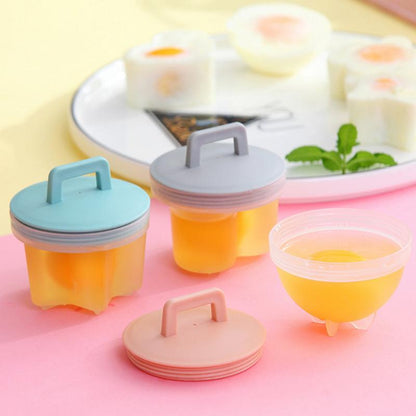 Egg Cooking Molds 4 Pack with Brush and Lid 3 Inch