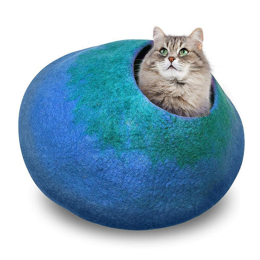 Felted Wool Cat Cave Bed 18.9 x 14.2 Inch