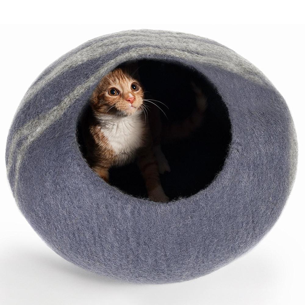 Felted Wool Cat Cave Bed 18.9 x 14.2 Inch