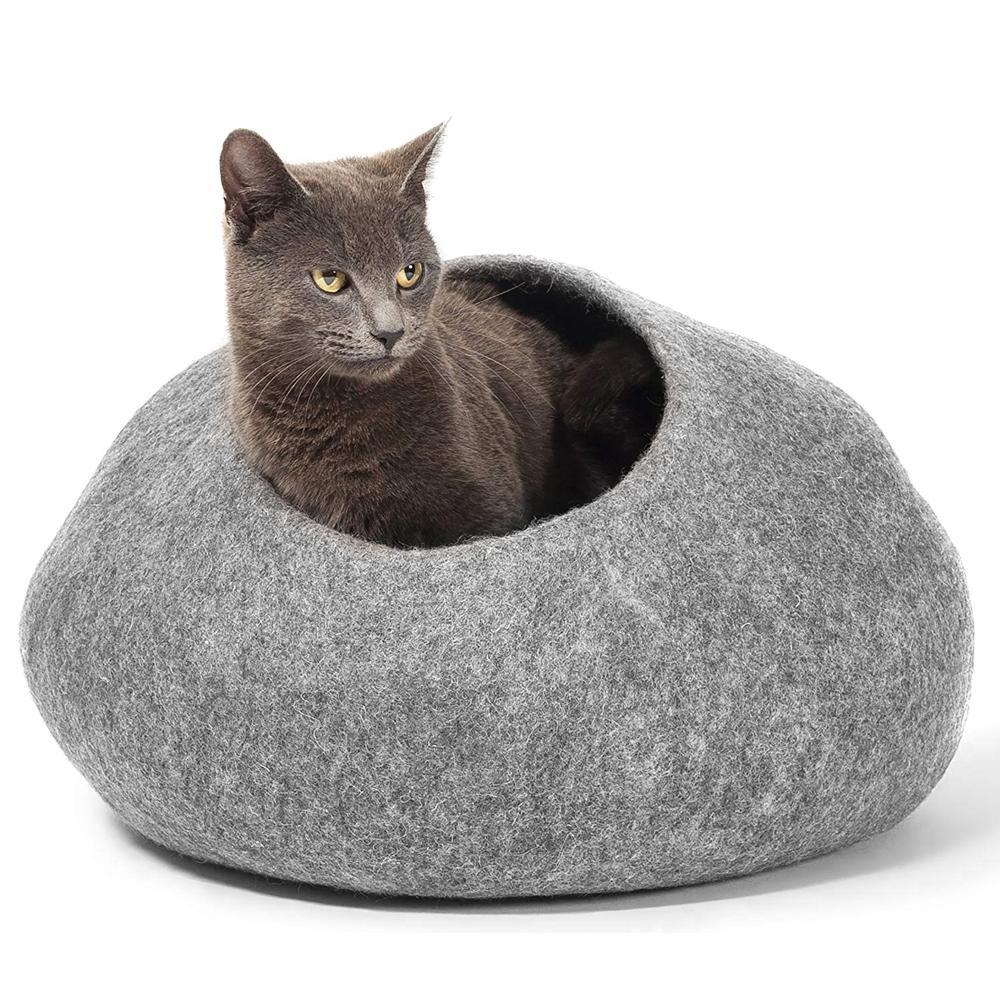 Felted Wool Cat Cave Bed 18.9 x 14.2 Inch