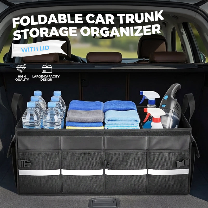 Foldable Car Trunk Organizer with Lid 55 Liter Oxford Set of 2