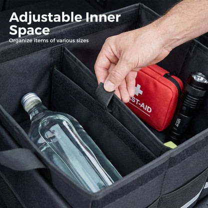 Foldable Car Trunk Organizer with Lid 55 Liter Oxford Set of 2
