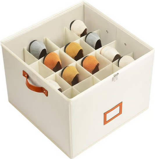 Foldable Fabric Shoe Storage Box 16.9 x 12.6 x 11.8 inch Set of 3