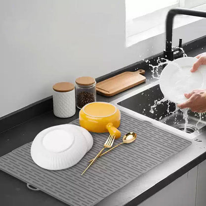 Foldable Silicone Dish Drying Mat 20.98 x 15.94 Inch Set of 2