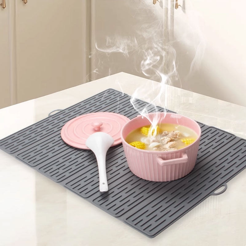 Foldable Silicone Dish Drying Mat 20.98 x 15.94 Inch Set of 2