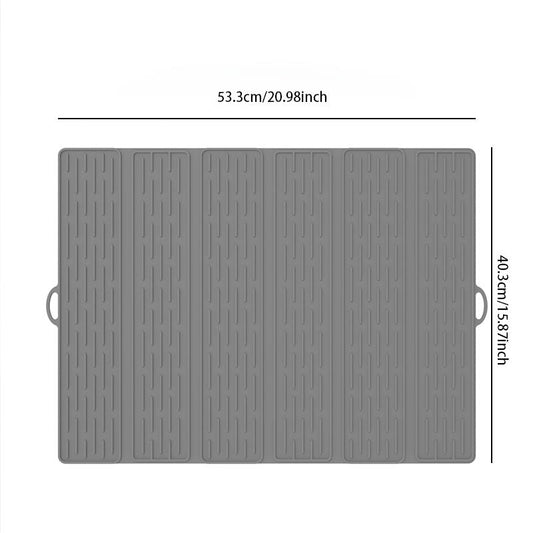 Foldable Silicone Dish Drying Mat 20.98 x 15.94 Inch Set of 2