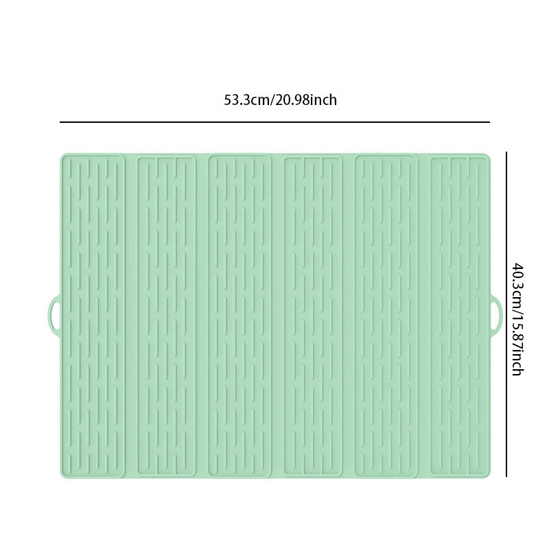 Foldable Silicone Dish Drying Mat 20.98 x 15.94 Inch Set of 2