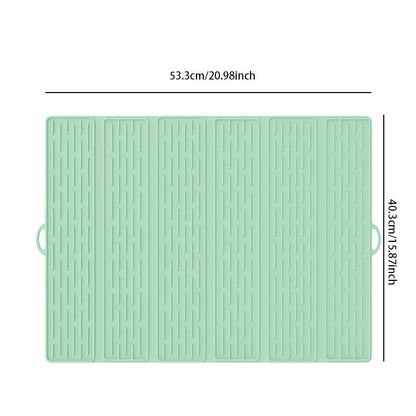Foldable Silicone Dish Drying Mat 20.98 x 15.94 Inch Set of 2