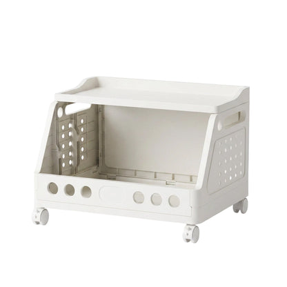 Foldable Storage Rack with Wheels 16.2 x 12 inch Set of 2