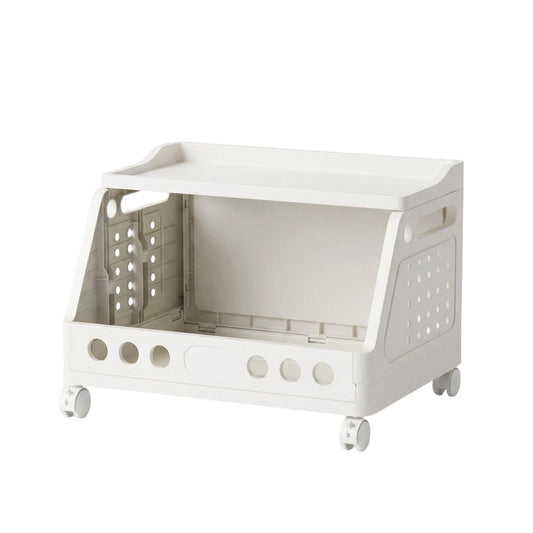 Foldable Storage Rack with Wheels 16.2 x 12 inch Set of 2