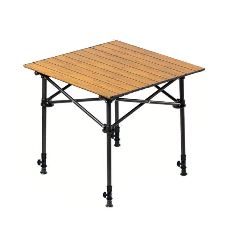 Folding Camping Table Roll Up Top Carbon Steel