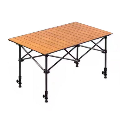 Folding Camping Table Roll Up Top Carbon Steel