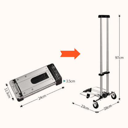 Folding Hand Truck Dolly Mini Stainless Steel Set of 3