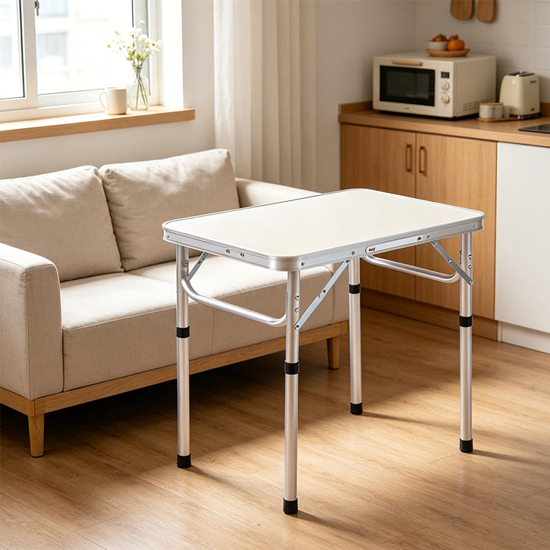 Folding Table Aluminum 23.6 x 17.7 inch Two Heights Set of 2