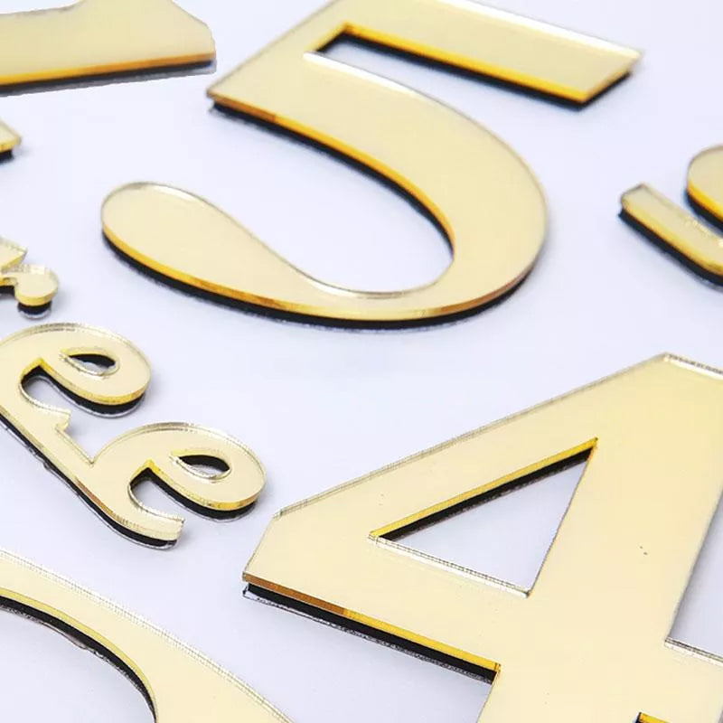 Frameless DIY Wall Clock Acrylic Numbers Silent Movement