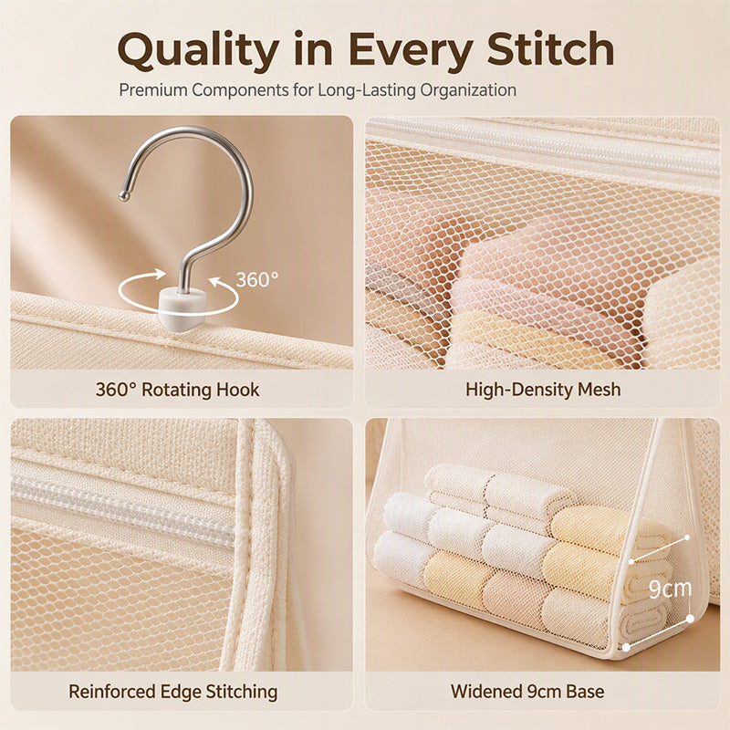 Hanging Mesh Closet Organizer Bag Set of 2