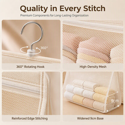 Hanging Mesh Closet Organizer Bag Set of 2