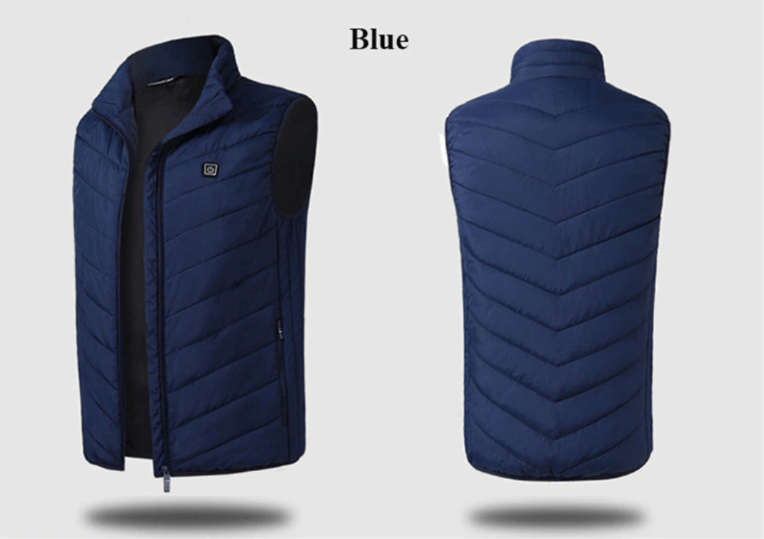 Stand Collar Zippered Vest with Power Button
