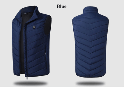 Stand Collar Zippered Vest with Power Button