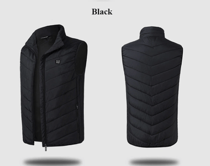 Stand Collar Zippered Vest with Power Button