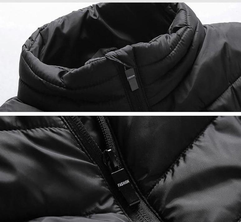 Stand Collar Zippered Vest with Power Button