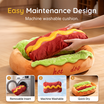 Hot Dog Shaped Pet Bed for Cats and Dogs Set of 2