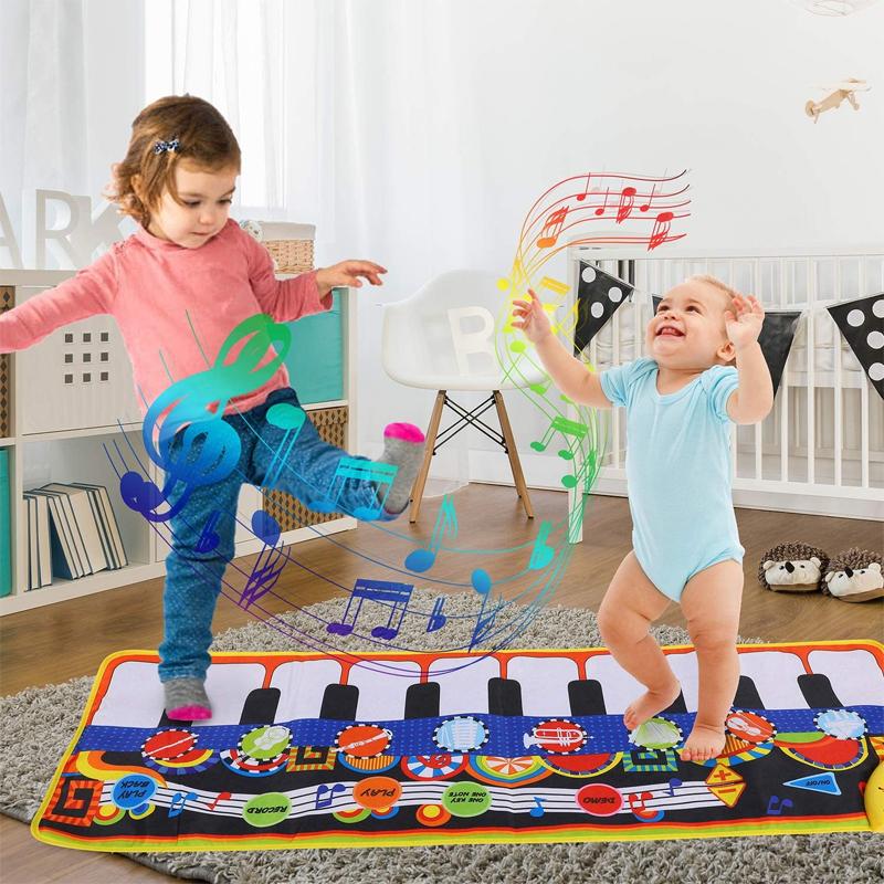 Kids Piano Dance Mat Musical Floor Keyboard Fabric 3 AA Battery