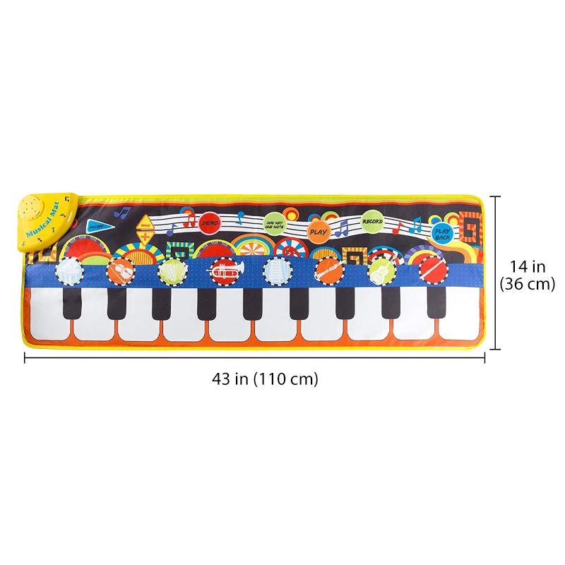 Kids Piano Dance Mat Musical Floor Keyboard Fabric 3 AA Battery
