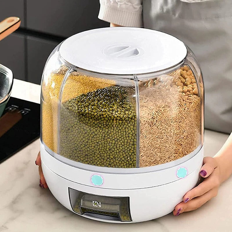 Rotating Multi-Compartment Grain Dispenser