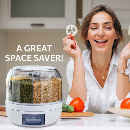 Rotating Multi-Compartment Grain Dispenser