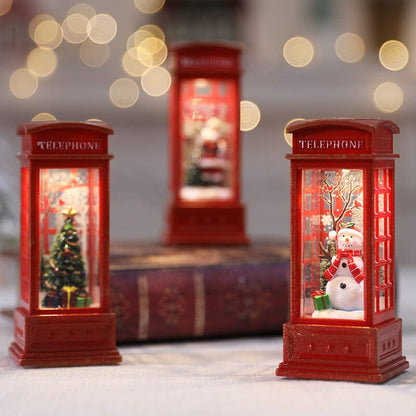 LED Christmas Lantern with Swirling Glitter 5.1 Inch Set of 2