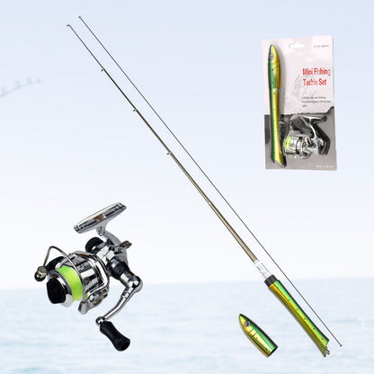 Mini Pocket Fishing Rod and Reel Combo Aluminum Set of 3