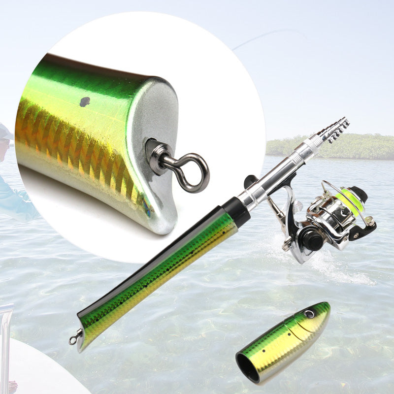 Mini Pocket Fishing Rod and Reel Combo Aluminum Set of 3