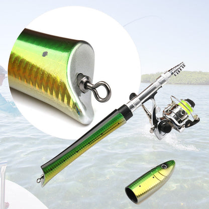 Mini Pocket Fishing Rod and Reel Combo Aluminum Set of 3