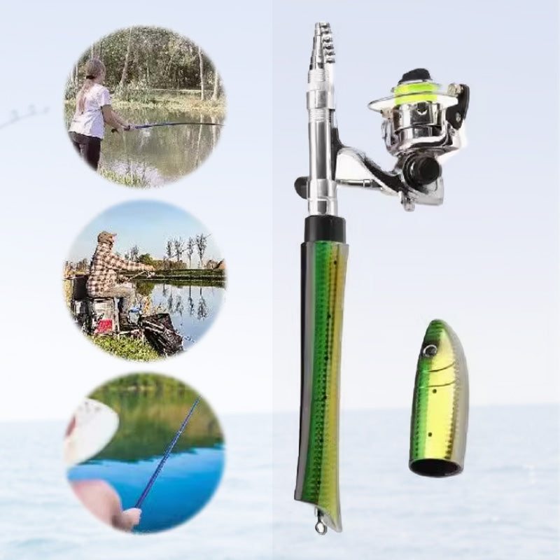 Mini Pocket Fishing Rod and Reel Combo Aluminum Set of 3