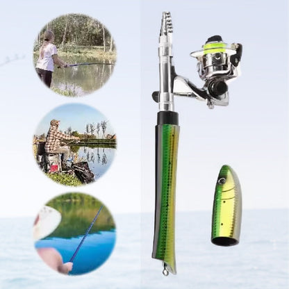 Mini Pocket Fishing Rod and Reel Combo Aluminum Set of 3