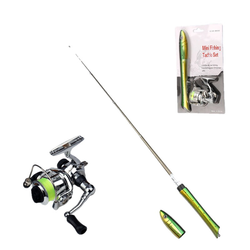 Mini Pocket Fishing Rod and Reel Combo Aluminum Set of 3