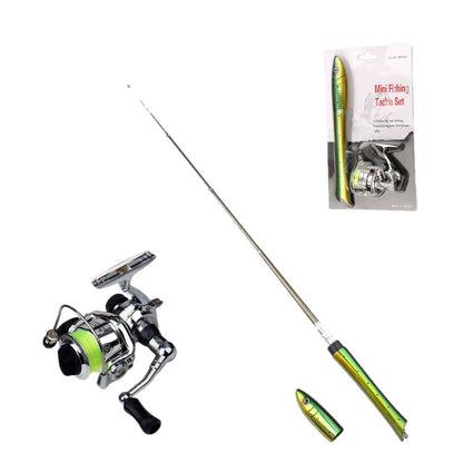Mini Pocket Fishing Rod and Reel Combo Aluminum Set of 3