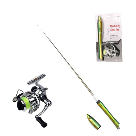 Mini Pocket Fishing Rod and Reel Combo Aluminum Set of 3